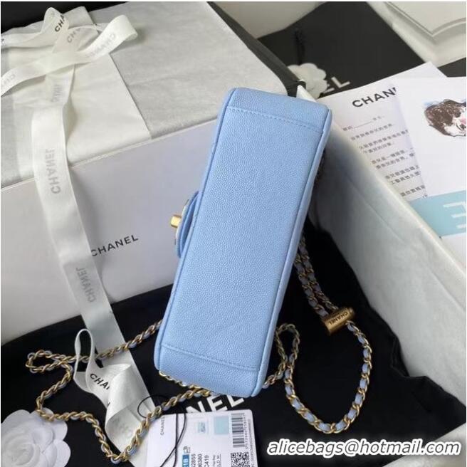 Market Sells Chanel Flap Shoulder Bag Original leather AS2855 sky blue