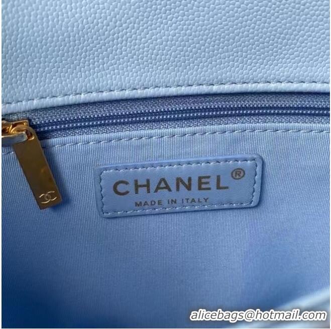 Market Sells Chanel Flap Shoulder Bag Original leather AS2855 sky blue