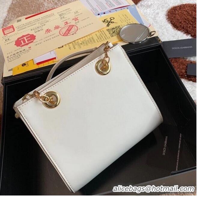 Shop Inexpensive Dolce & Gabbana Origianl Leather Shoulder Bag 5158 white