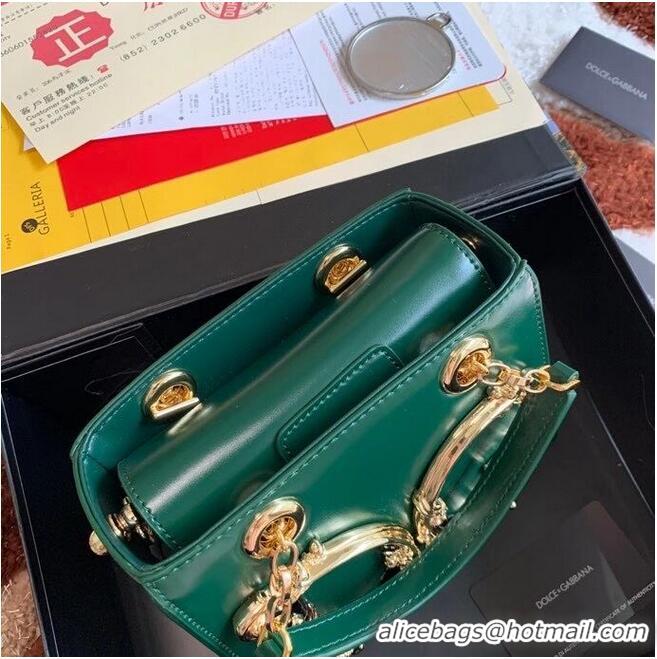 Buy Classic Dolce & Gabbana Origianl Leather Shoulder Bag 5158 Green