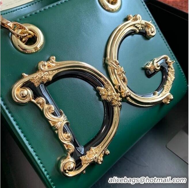 Buy Classic Dolce & Gabbana Origianl Leather Shoulder Bag 5158 Green