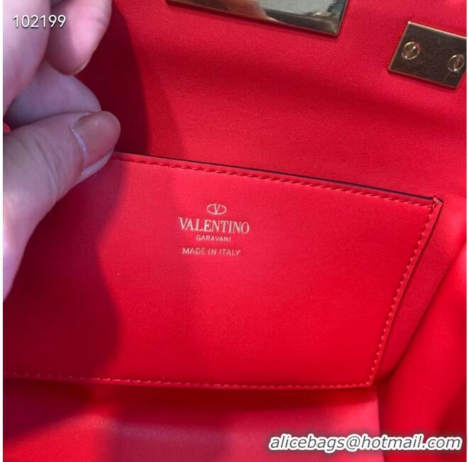 Cheapest VALENTINO Origianl leather shoulder bag V4273 red