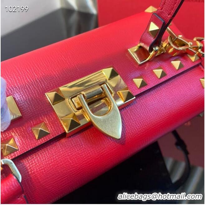 Cheapest VALENTINO Origianl leather shoulder bag V4273 red