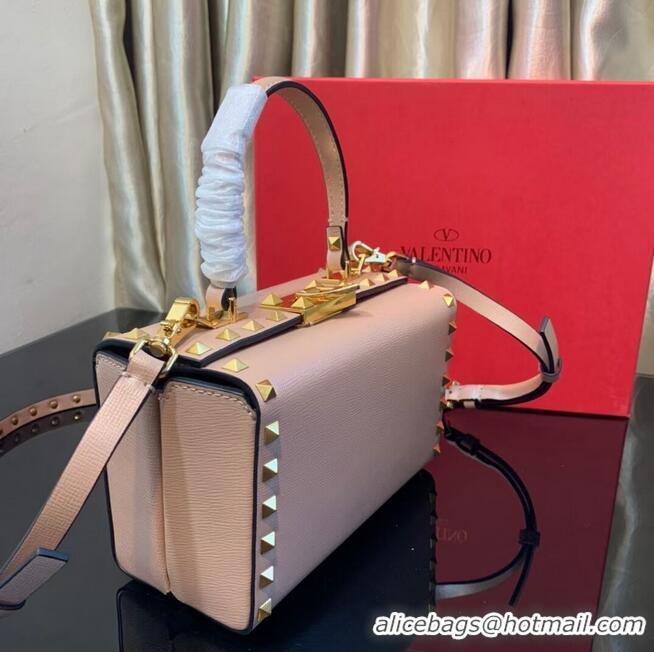 Super Quality VALENTINO Origianl leather shoulder bag V4273 Light pink