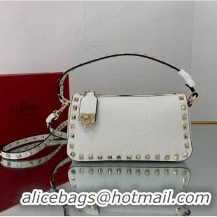 Top Quality VALENTINO Origianl leather shoulder bag V4700 white