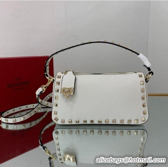 Top Quality VALENTINO Origianl leather shoulder bag V4700 white