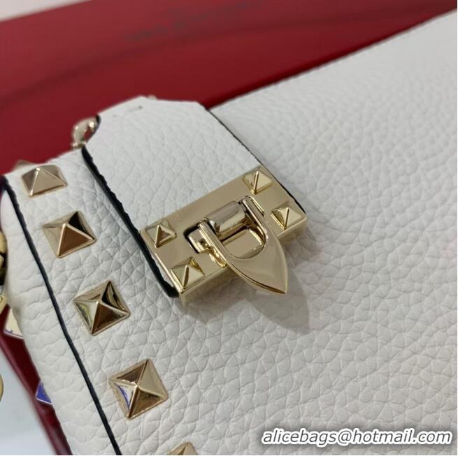 Top Quality VALENTINO Origianl leather shoulder bag V4700 white