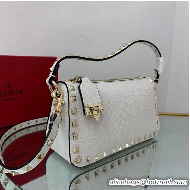 Top Quality VALENTINO Origianl leather shoulder bag V4700 white