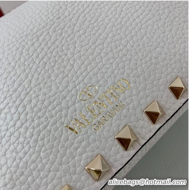 Top Quality VALENTINO Origianl leather shoulder bag V4700 white