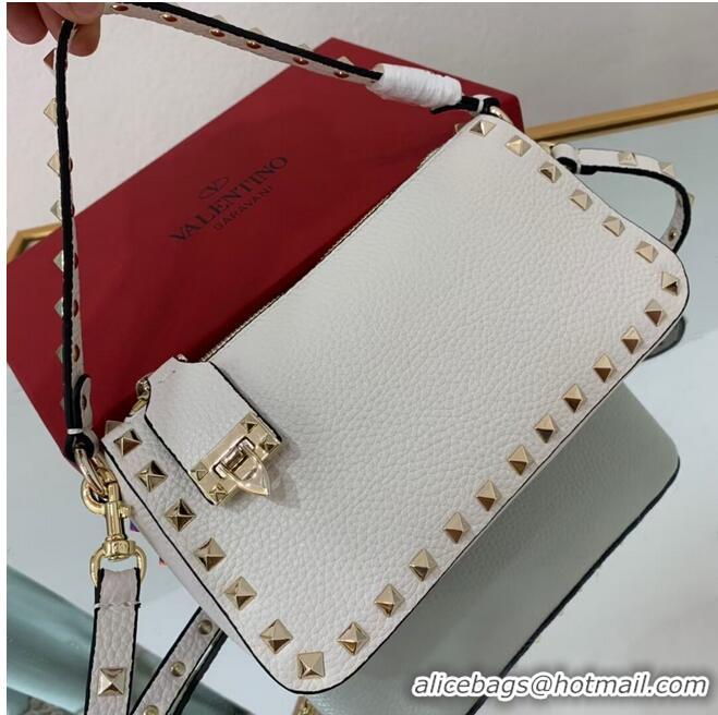 Top Quality VALENTINO Origianl leather shoulder bag V4700 white