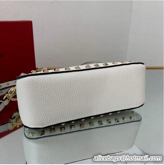 Top Quality VALENTINO Origianl leather shoulder bag V4700 white