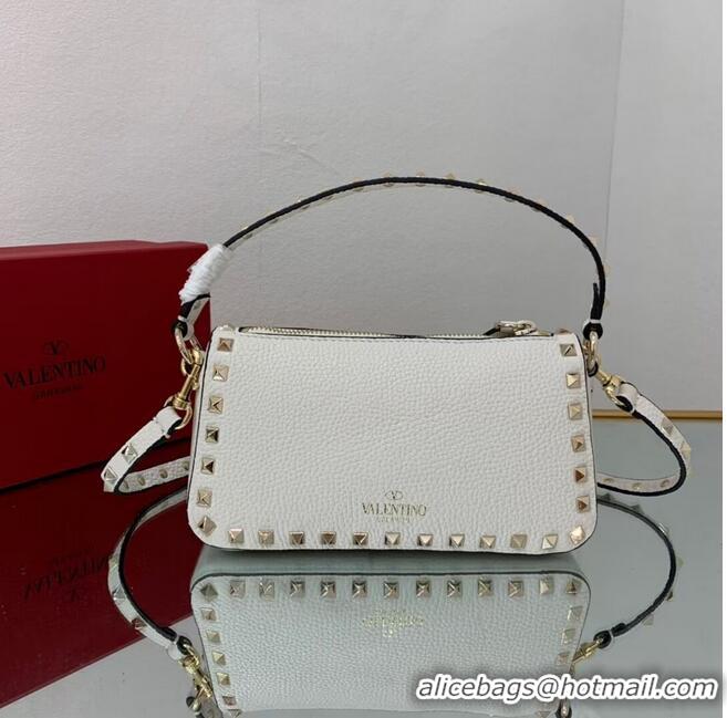 Top Quality VALENTINO Origianl leather shoulder bag V4700 white