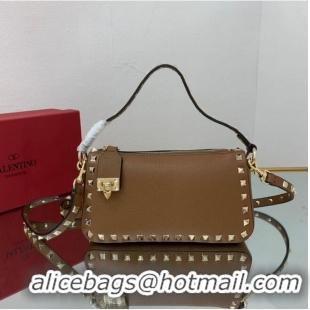 Inexpensive VALENTINO Origianl leather shoulder bag V4700 brown