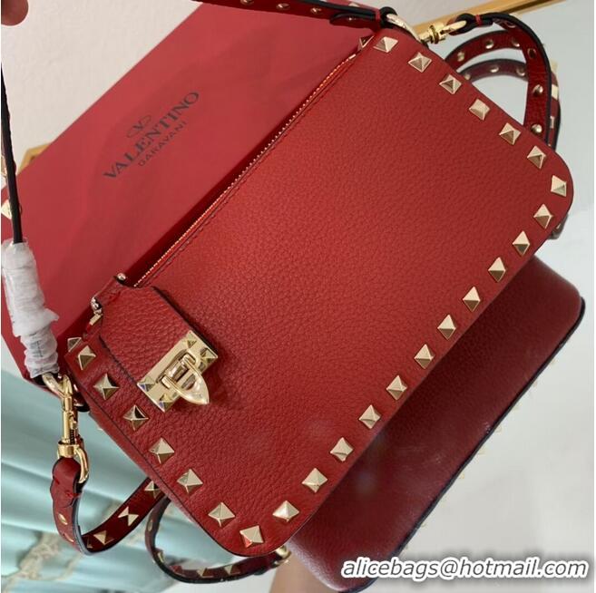 Famous Brand VALENTINO Origianl leather shoulder bag V4700 red