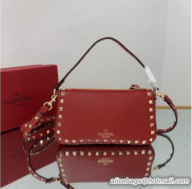 Famous Brand VALENTINO Origianl leather shoulder bag V4700 red