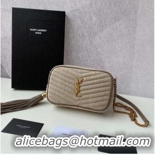 Most Popular Yves Saint Laurent MINI IN QUILTED Y LINEN Y681158 Grey