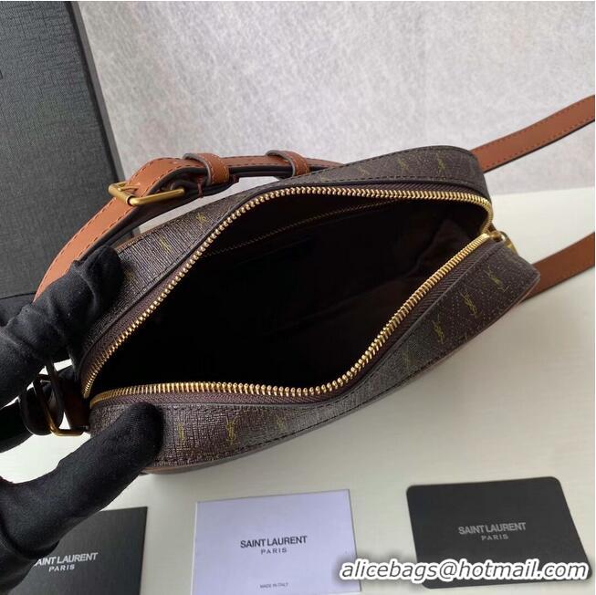 Promotional Yves Saint Laurent Canvas Shoulder Bag Y689957 Brown