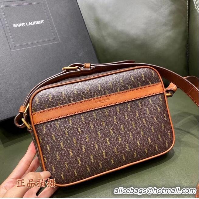 Promotional Yves Saint Laurent Canvas Shoulder Bag Y689957 Brown