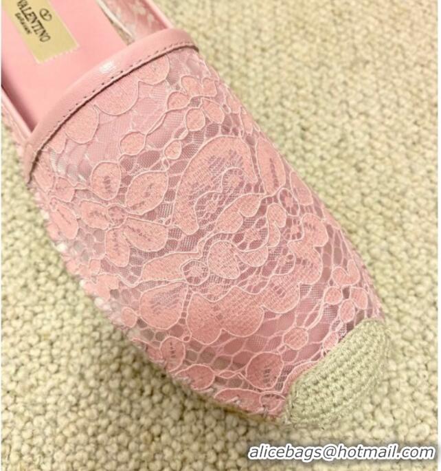 Low Cost Valentino Lace Espadrilles 070901 Pink 2021