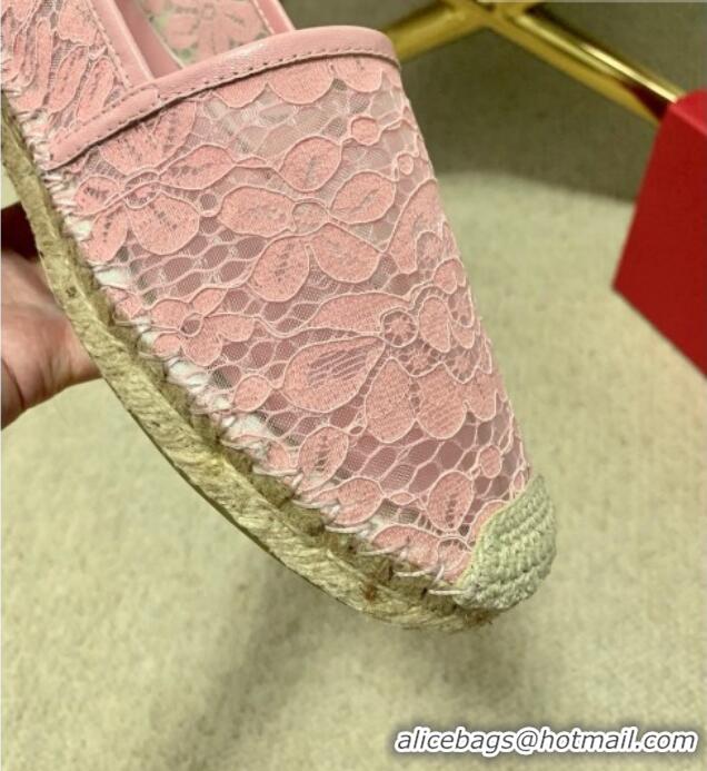 Low Cost Valentino Lace Espadrilles 070901 Pink 2021