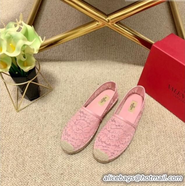 Low Cost Valentino Lace Espadrilles 070901 Pink 2021