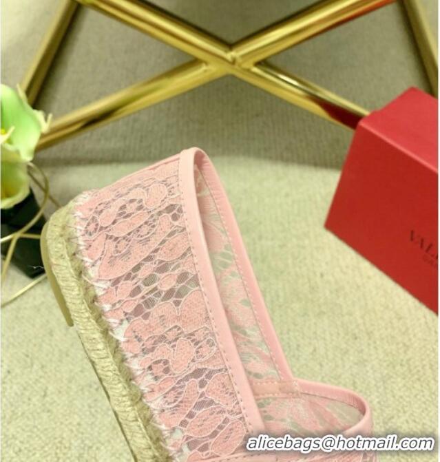 Low Cost Valentino Lace Espadrilles 070901 Pink 2021