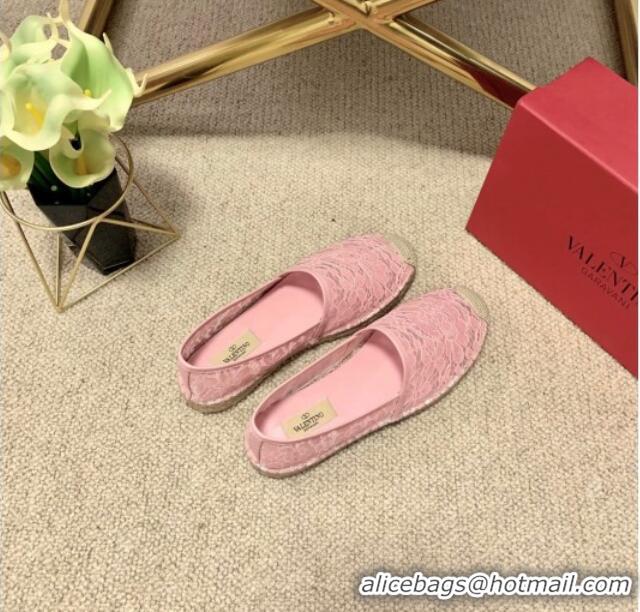 Low Cost Valentino Lace Espadrilles 070901 Pink 2021