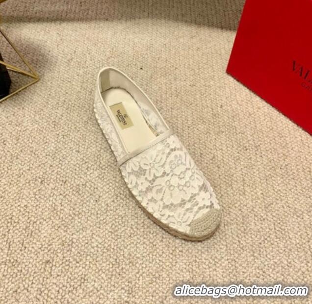 Super Style Valentino Lace Espadrilles 070901 White 2021