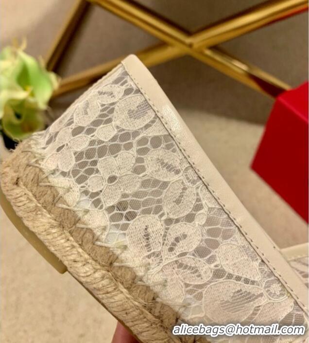 Super Style Valentino Lace Espadrilles 070901 White 2021