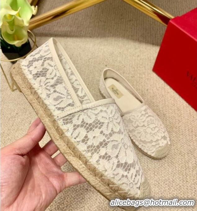 Super Style Valentino Lace Espadrilles 070901 White 2021