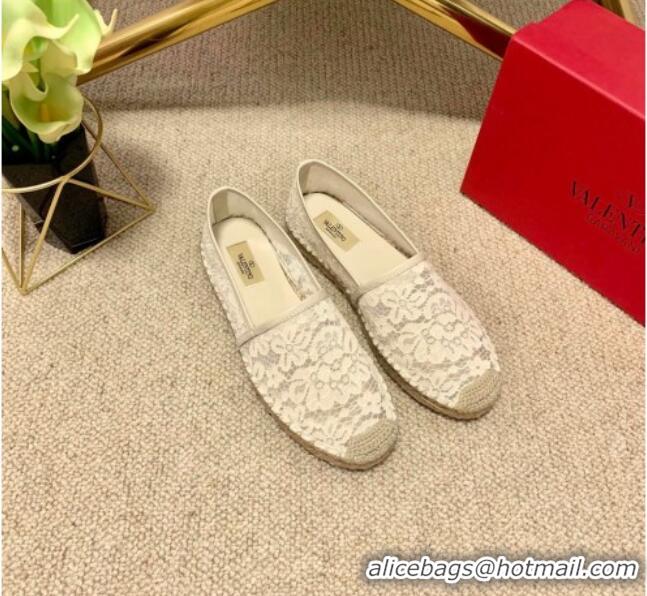 Super Style Valentino Lace Espadrilles 070901 White 2021