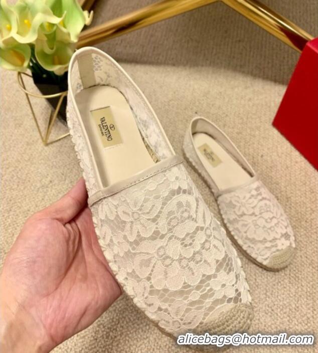 Super Style Valentino Lace Espadrilles 070901 White 2021