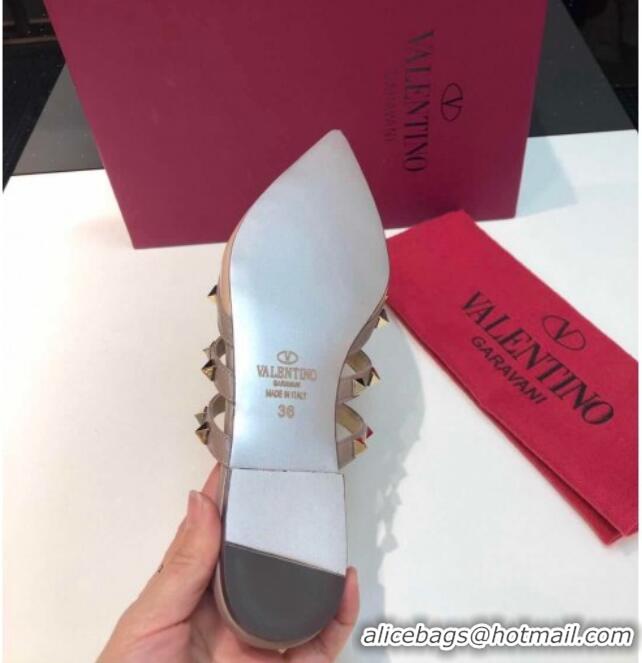 Best Product Valentino Rockstud Patent Leather Flat Mules 071326 Red 2021