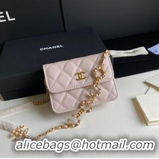 Super Quality Chanel WOC Belt Bag Original Caviar Leather 2306 Light Pink