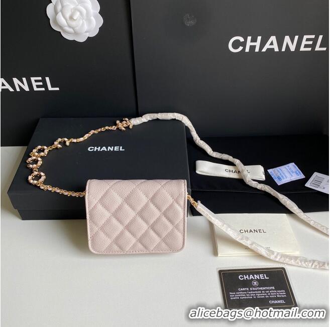 Super Quality Chanel WOC Belt Bag Original Caviar Leather 2306 Light Pink