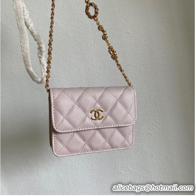 Super Quality Chanel WOC Belt Bag Original Caviar Leather 2306 Light Pink