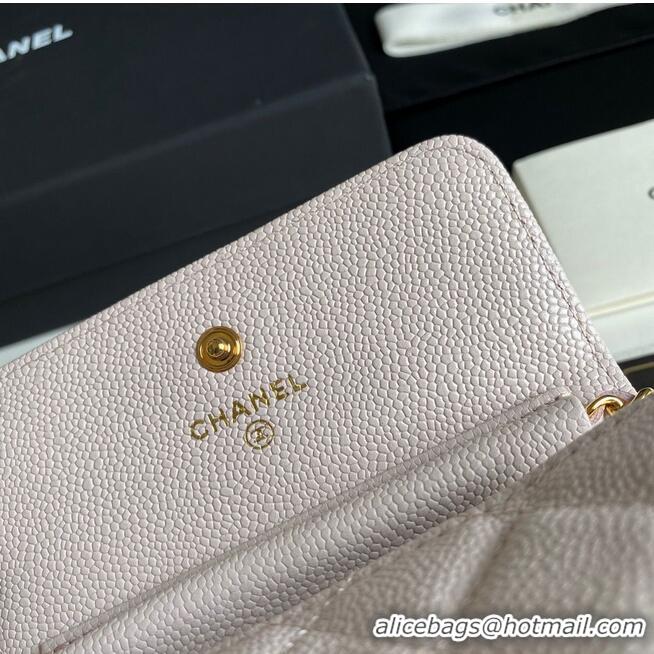 Super Quality Chanel WOC Belt Bag Original Caviar Leather 2306 Light Pink