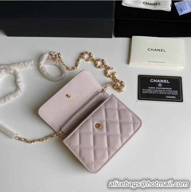 Super Quality Chanel WOC Belt Bag Original Caviar Leather 2306 Light Pink