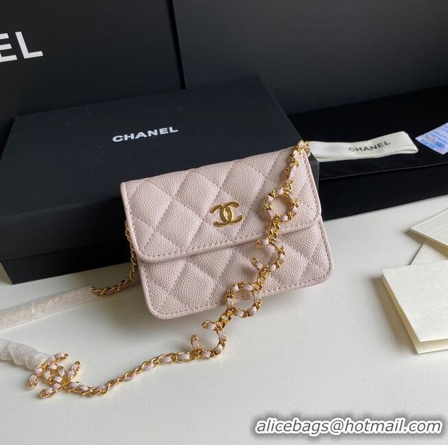 Super Quality Chanel WOC Belt Bag Original Caviar Leather 2306 Light Pink