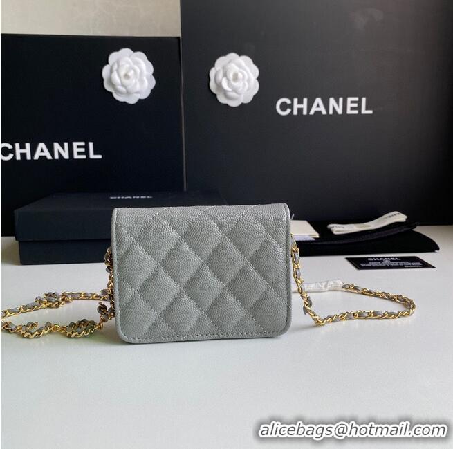 Buy Discount Chanel WOC Belt Bag Original Caviar Leather 2306 Gray