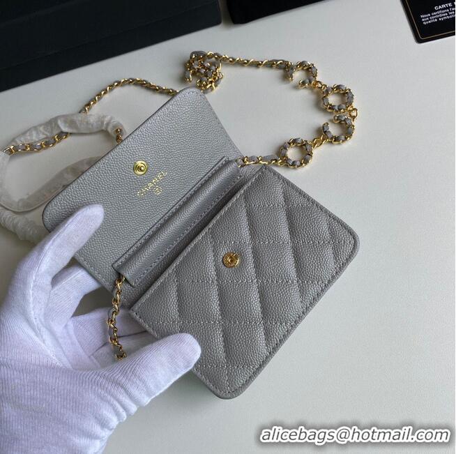 Buy Discount Chanel WOC Belt Bag Original Caviar Leather 2306 Gray