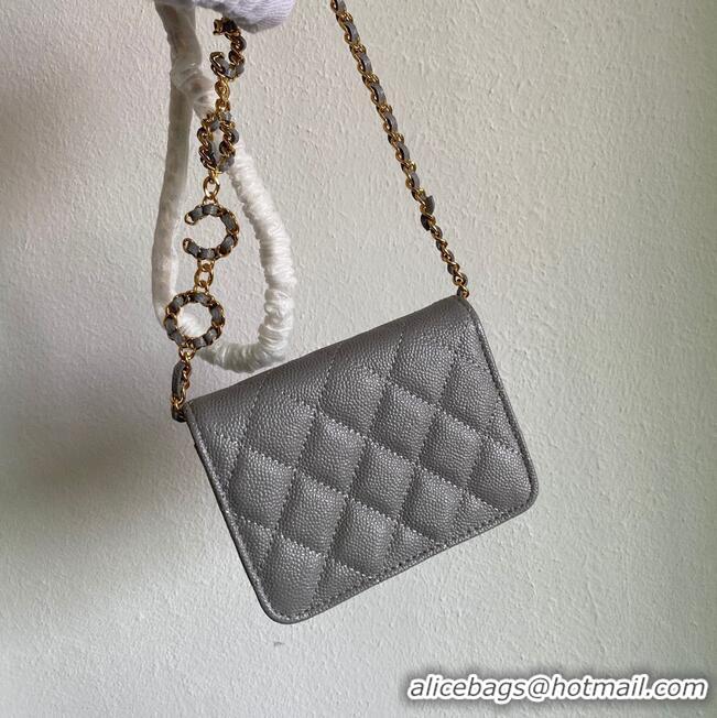 Buy Discount Chanel WOC Belt Bag Original Caviar Leather 2306 Gray