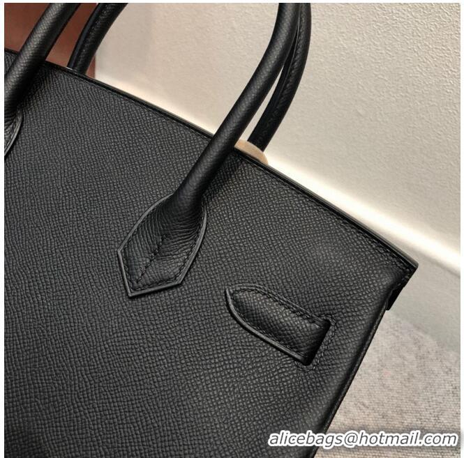 Fashion Discount Hermes Birkin Bag Original Epsom Leather 30CM 17825 Black Gold