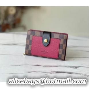 Top Quality Louis Vuitton JULIETTE WALLET N60381 Bordeaux Red & Black