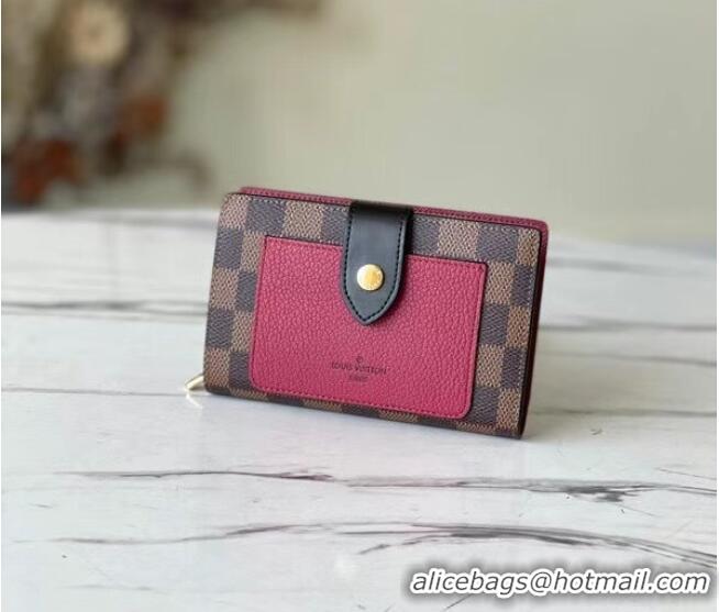 Top Quality Louis Vuitton JULIETTE WALLET N60381 Bordeaux Red & Black