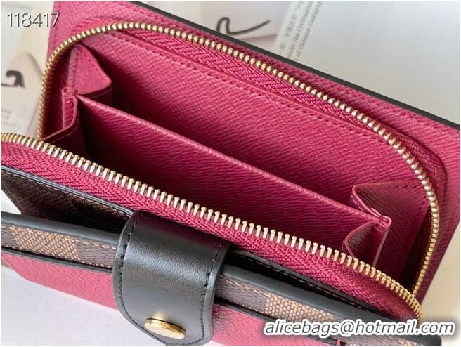 Top Quality Louis Vuitton JULIETTE WALLET N60381 Bordeaux Red & Black