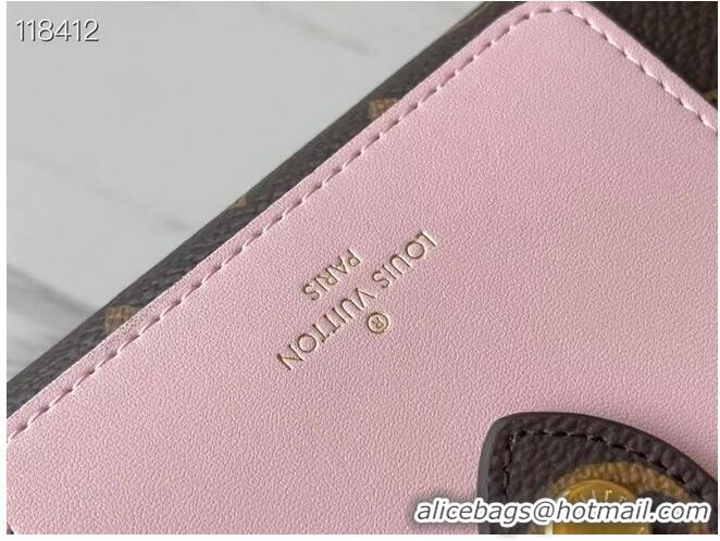 Top Grade Louis Vuitton Monogram coated canvas JULIETTE WALLET N60381 pink