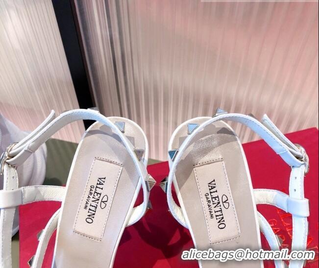 Discount Valentino Rockstud Side Strap Leather Pumps 6.5cm/8.5cm 071373 White 2021