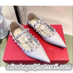 Most Popular Valentino Rockstud Patent Leather Ballet Flat 071380 Dusty Pink 2021