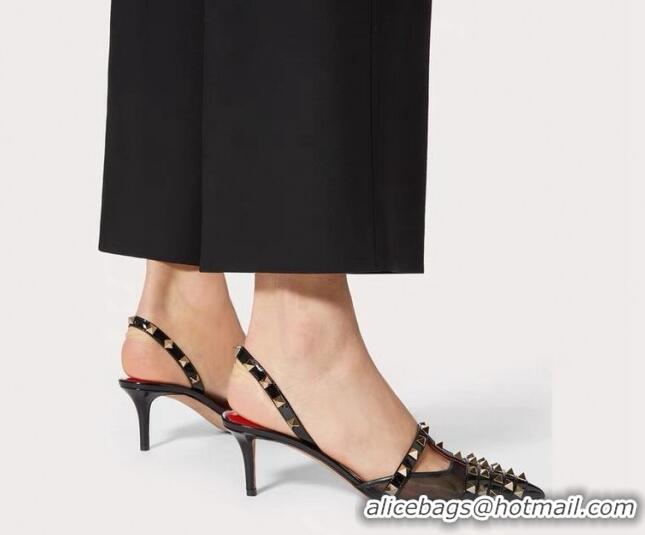 Low Cost Valentino Rockstud Alcove Calfskin Slingback Pumps 6.5cm 071413 Black